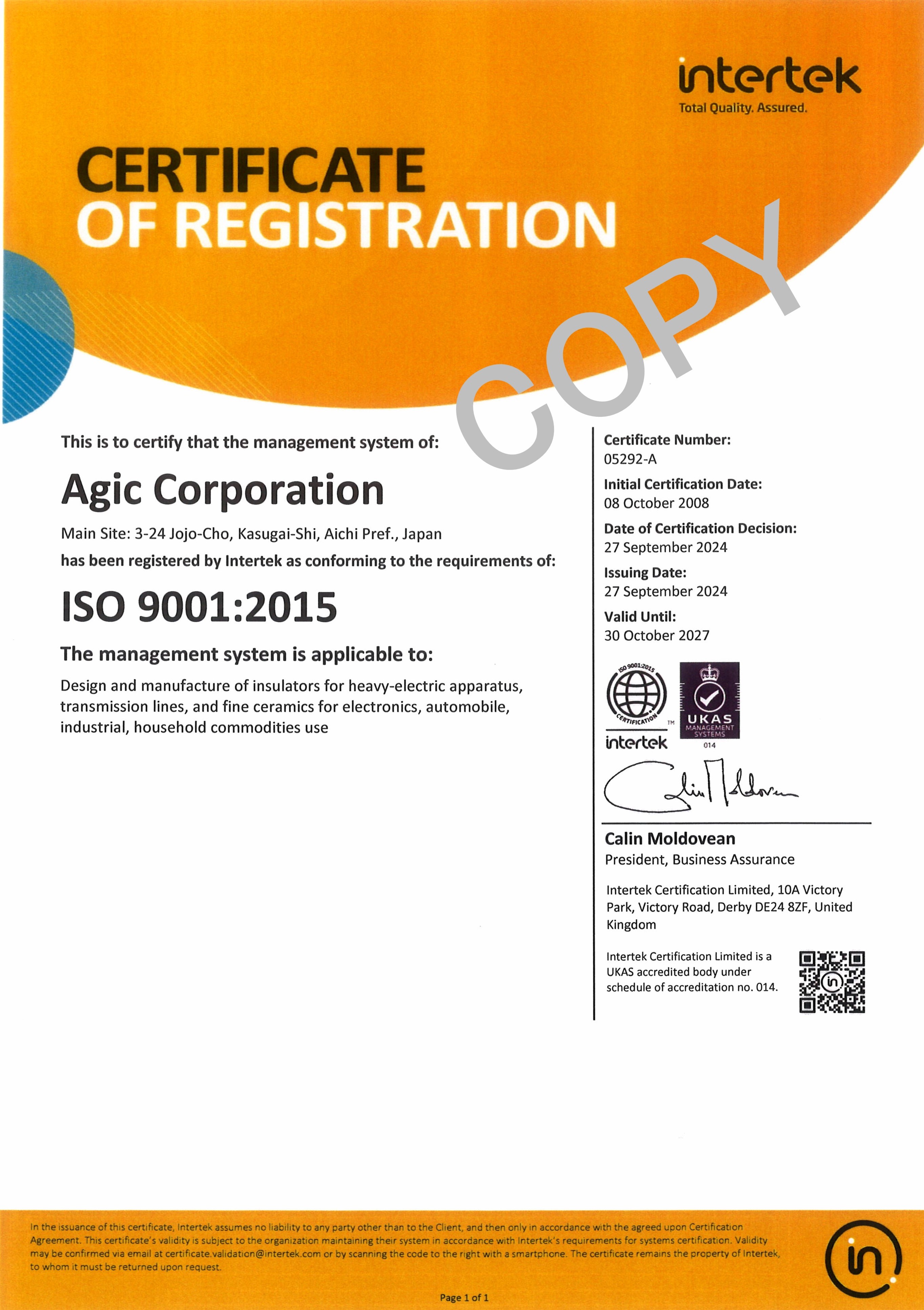 ISO 9001 英語