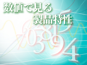 数値で見る製品特性